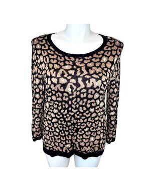 LONGER LEOPARD PRINT SWEATER FROM JACLYN SMITH COLLECTION - XL
